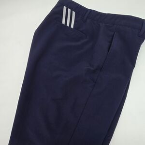 Adidas Flat Front Stretch Waist Shorts Men's 38 Navy Golf Walking